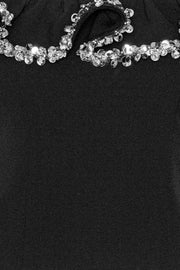 Sort Crepe Ruffle Top - Stilshoppen