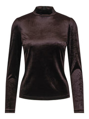 Sort Velvet Blouse - Stilshoppen