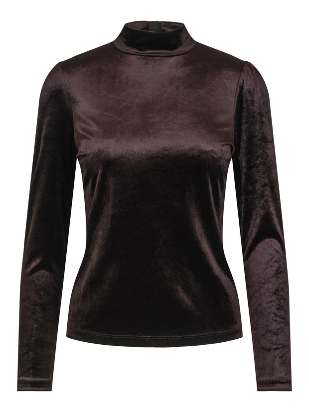 Sort Velvet Blouse - Stilshoppen