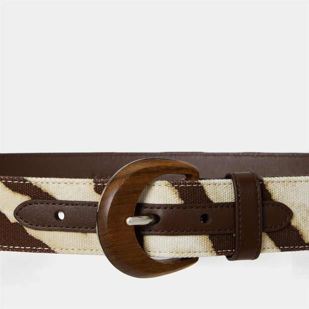 Zebra-Print Wood buckle belt - Stilshoppen