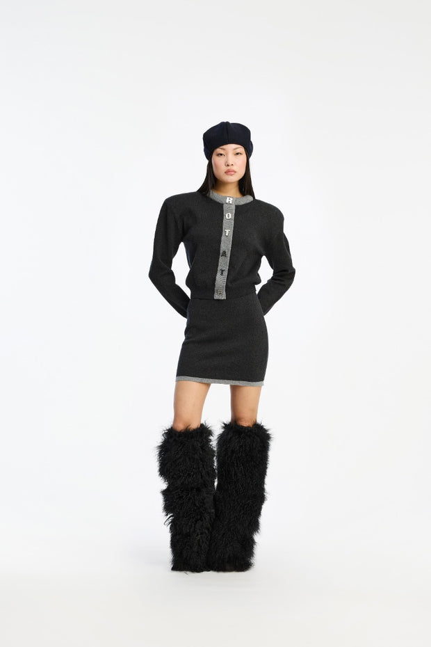 Sort Firm Knit Cardigan - Stilshoppen