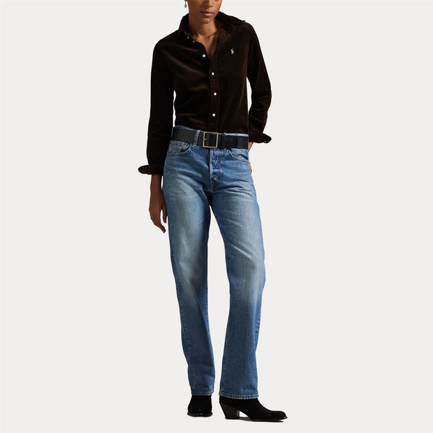 Brun Slim Fit Corduroy Shirt - Stilshoppen