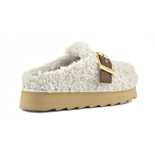 Hvit Teddy Platform Moccasin