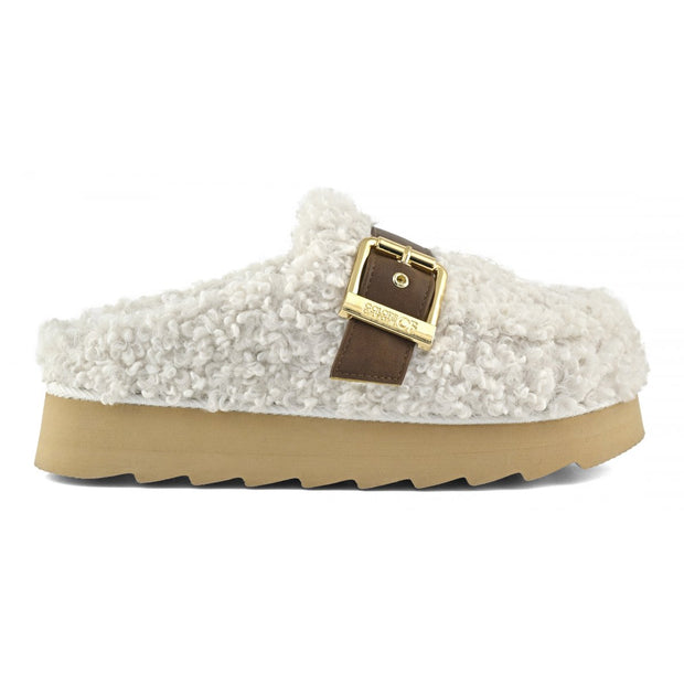Hvit Teddy Platform Moccasin