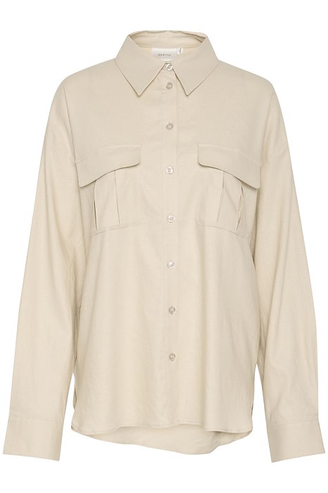 Beige ElarahGZ linen shirt