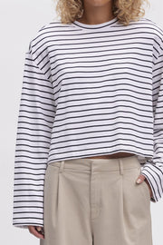 Hvit/sort SibaGZ stripe top - Stilshoppen