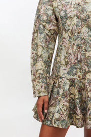 Printed Stretch Cotton Buttoned Mini Dress - Stilshoppen