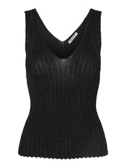 Sort Knitted Party Singlet - Stilshoppen