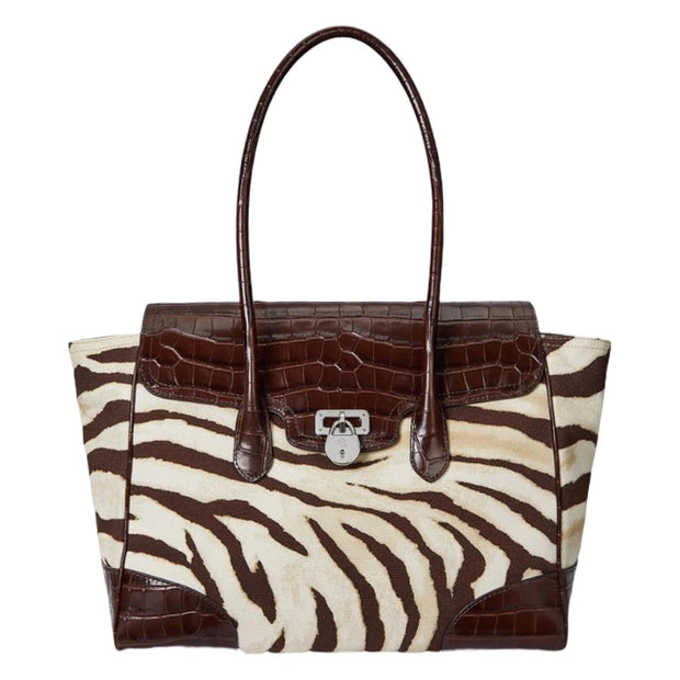 Zebra-Print Canvas Large Tanner Satchel - Stilshoppen
