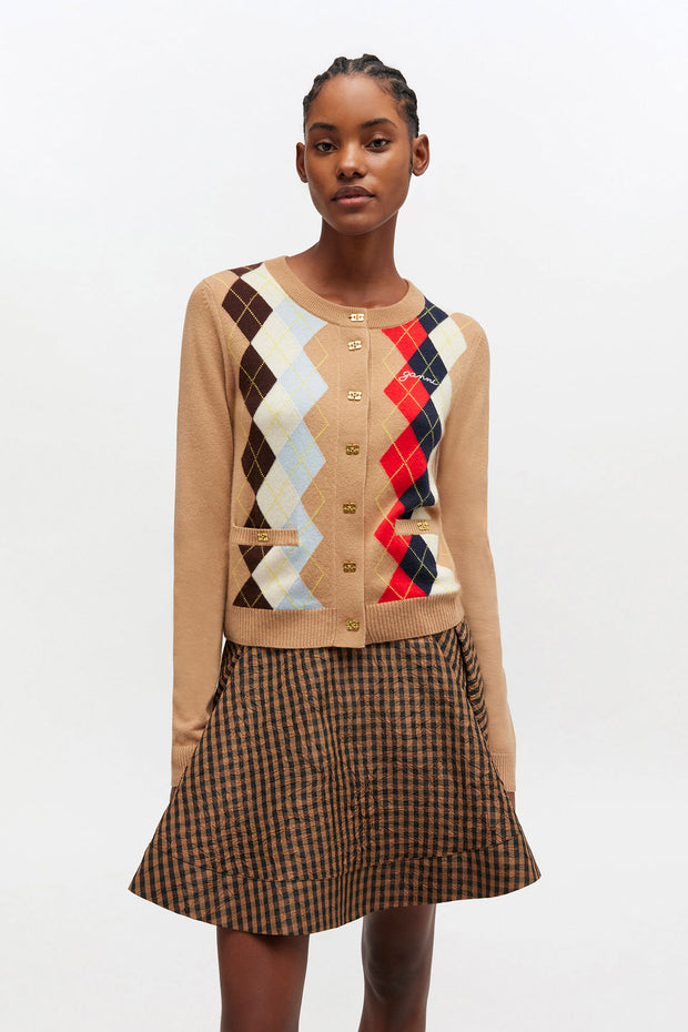 Beige Cashmere Wool Mix Cardigan - Stilshoppen