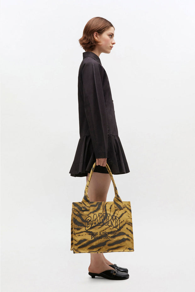Large Easy Shopper Pocket Print Zebra - Stilshoppen