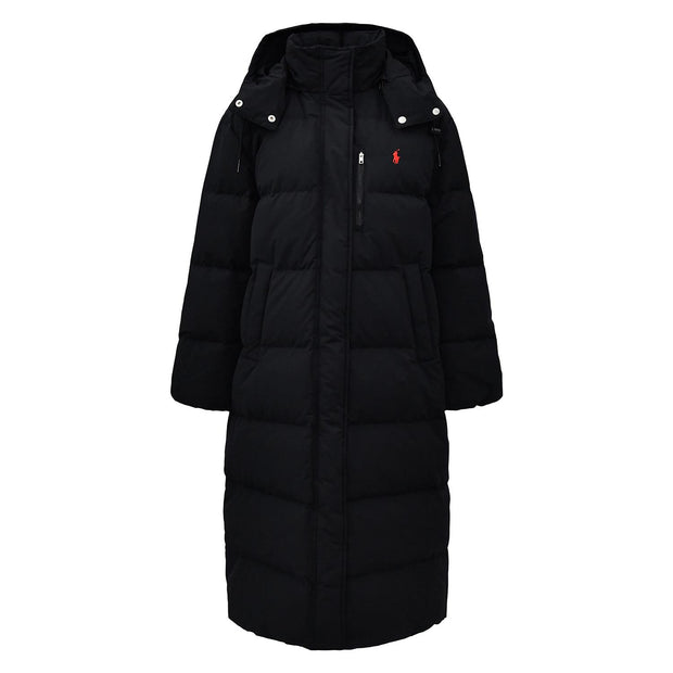 Sort Hooded Down Coat - Stilshoppen