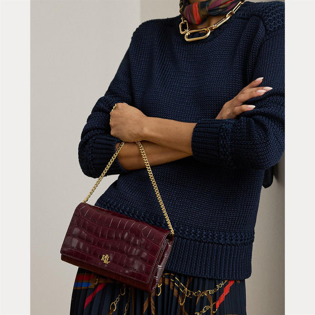 Burgunder Croc Medium Adair II Crossbody