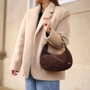 Brun Cross over suede bag