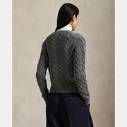 Cabel Knit Wool-Cashmere cardigan