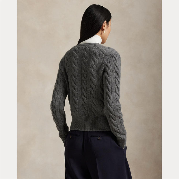 Cabel Knit Wool-Cashmere cardigan