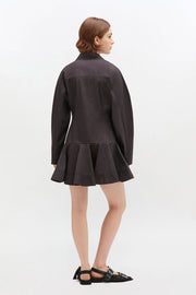 Sort Buttoned Mini Dress - Stilshoppen