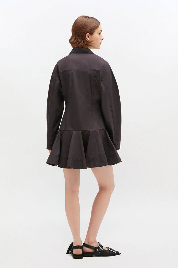 Sort Buttoned Mini Dress - Stilshoppen
