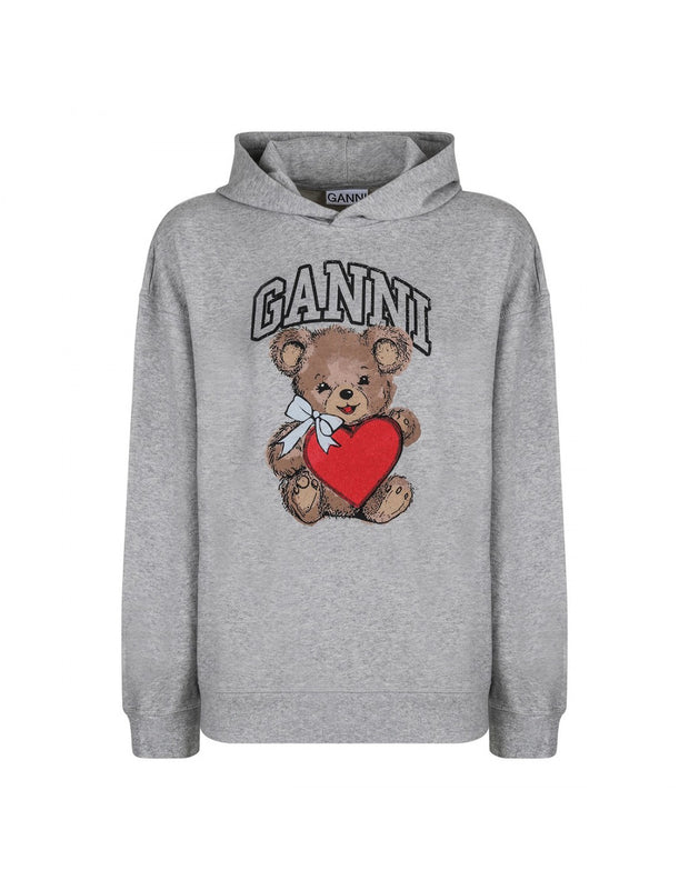 Grå Isoli Bear Oversized Hoodie - Stilshoppen