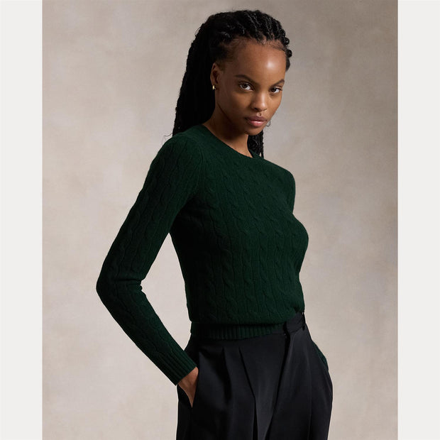 Grønn Cabel Knit Sweater - Stilshoppen