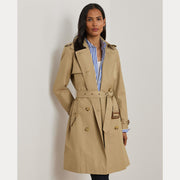 Beige Double Breasted Blend Trench Coat