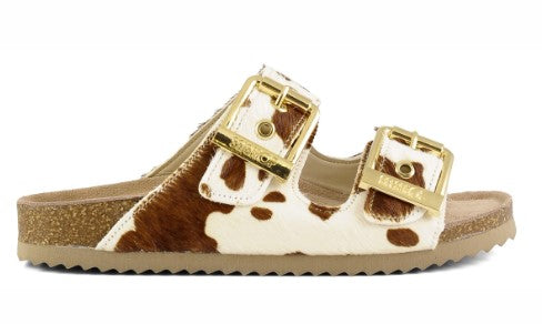 Cow Pony Hair Two Buckle Sandal - Stilshoppen