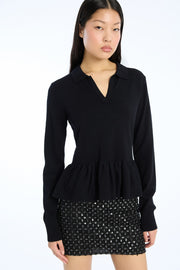 Knit Top W/ Peplum