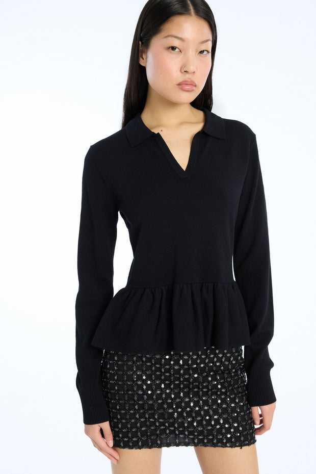 Knit Top W/ Peplum