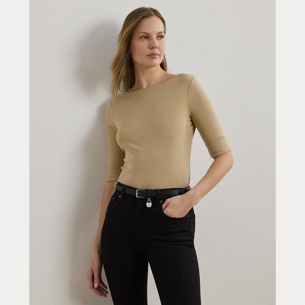 Beige Judy Boatneck Top - Stilshoppen
