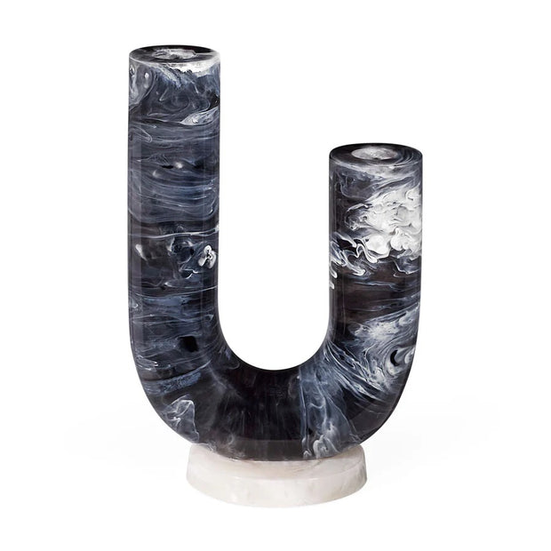 Sort/Hvit Mustique Double Tube Vase