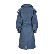 Denim blue Duskregn Maxi Trench Coat