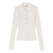 Hvit Fine Sequin Polo - Stilshoppen