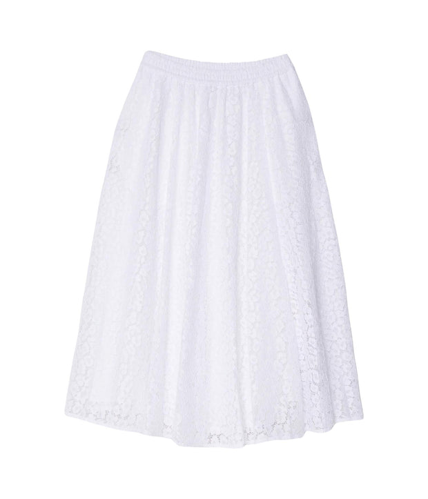 White Cheetah LCE PULL ON Skirt - Stilshoppen