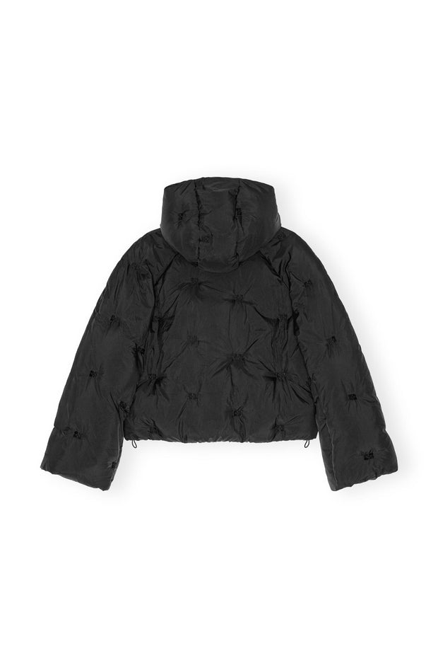 Sort Nylon Tech Puffer Short Jacket - Stilshoppen