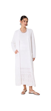 White Pomek long cardigan - Stilshoppen