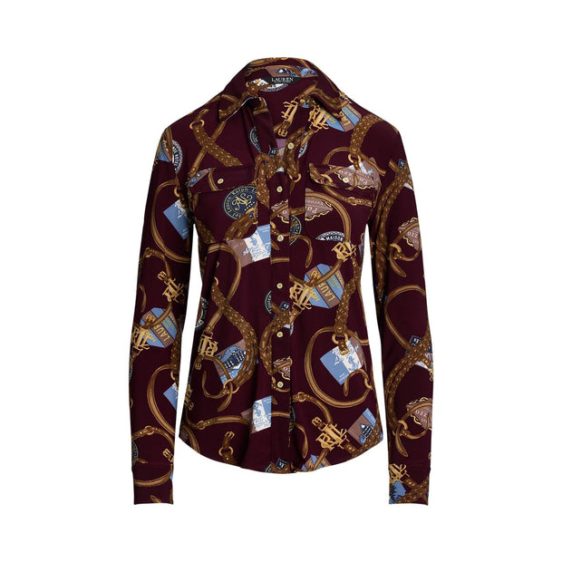 Burgunder Print stretch jersey shirt