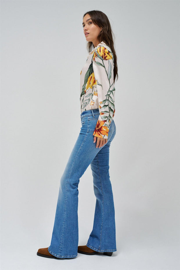 Blå Wonder Puch Up Flare Jeans