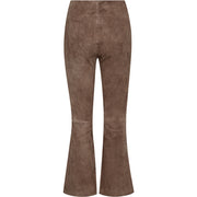 Taupe AvaDEP HW Sued 7/8 Pants - Stilshoppen