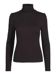 Sort Merino Roll Neck