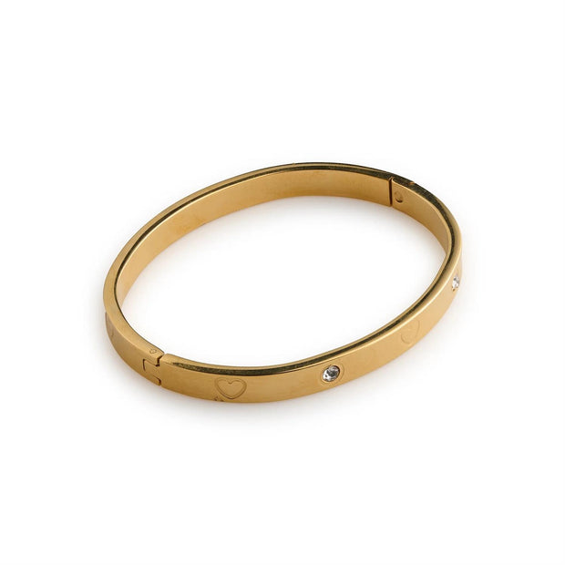 Gia Crystal Heart Bangle