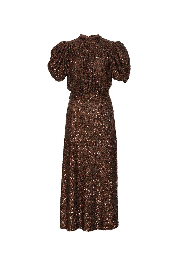 Brun Sequins Midi Dress - Stilshoppen