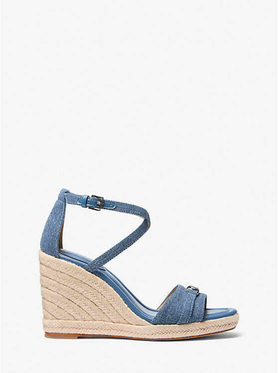 Jeansfarget Mandy Wedge sandal