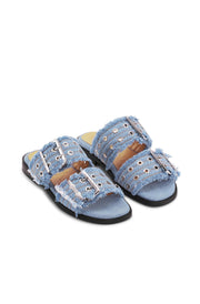 Feminine Buckle Two Strap Sandal