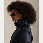 Navy Water-repellent Quilted Down Jacket