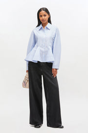 Stripe Peplum Shirt - Stilshoppen