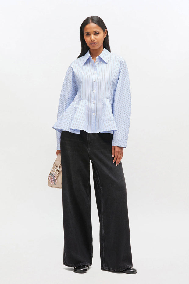 Stripe Peplum Shirt - Stilshoppen