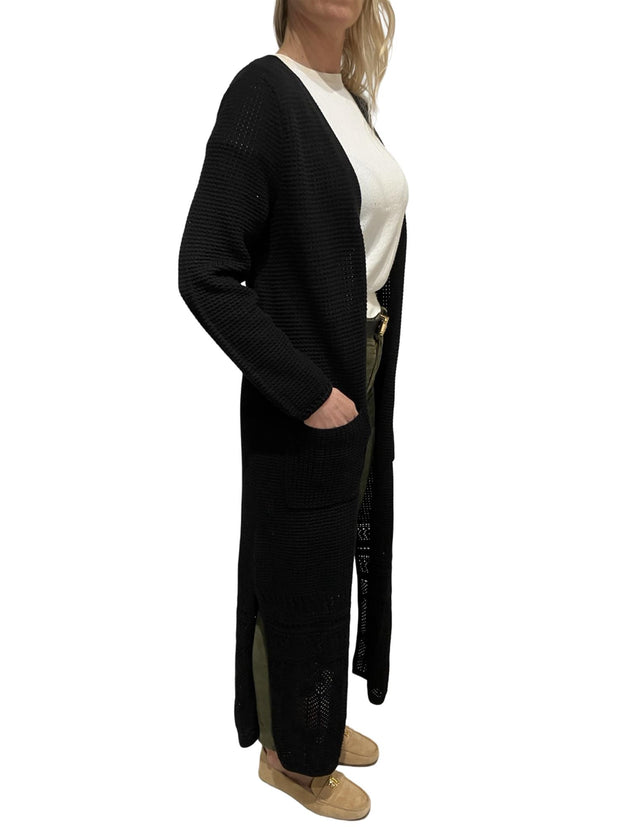 Black Gilet long cardigan - Stilshoppen