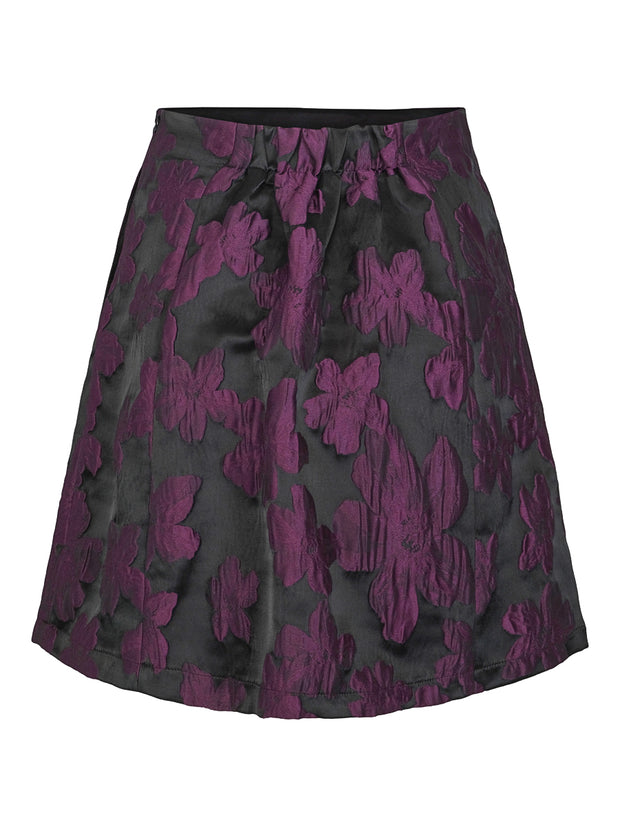 Plum Jacquard Wide Skirt - Stilshoppen