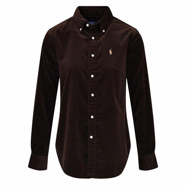 Brun Slim Fit Corduroy Shirt - Stilshoppen
