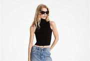 Sort turtleneck cropped top - Stilshoppen